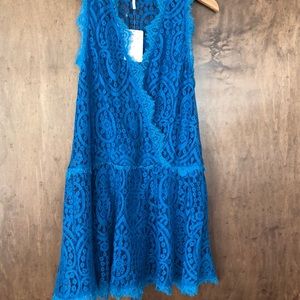 Free People blue lace mini dress